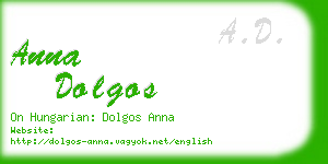 anna dolgos business card